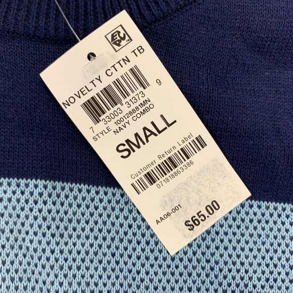 Club Room Mens Striped Lightweight Crewneck Colorblock Stripe Sweater Blue S - Picture 2 of 4